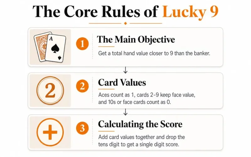 888Php 888Php Lucky 9 Online: Card Value Calculations, Banker Rules & Fast Settlements guide featured image
